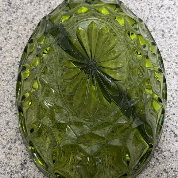 Anchor Hocking Fairfield Green Glass Divided Dish - Picture 7 of 9
